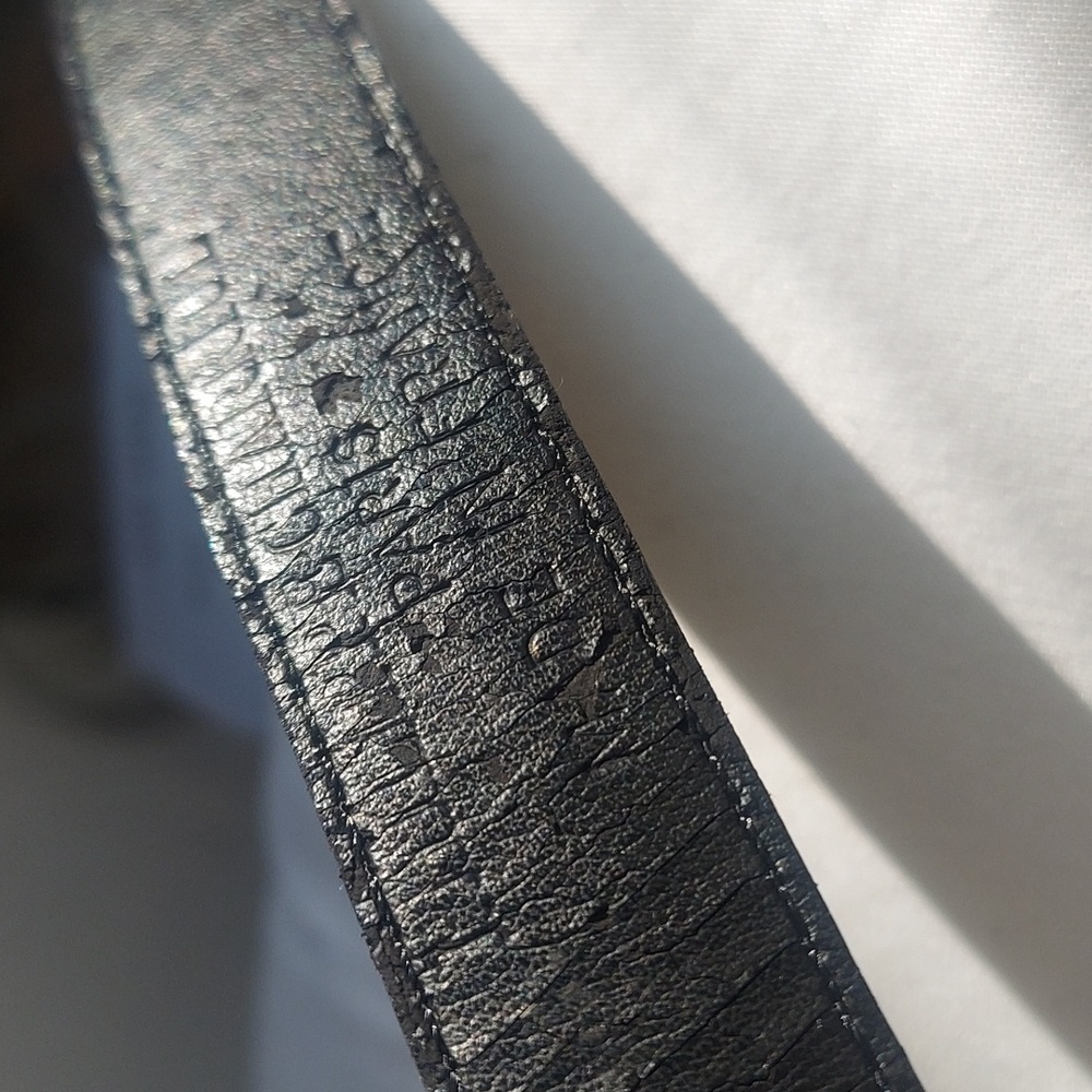PHILIPPE CHARRIOL Black Gold Signature Classic Leather Belt - Picture 3 of 6